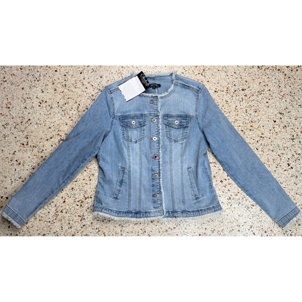 Charlie B Rare Who Runs The World? Women's Denim Jacket Size Medium